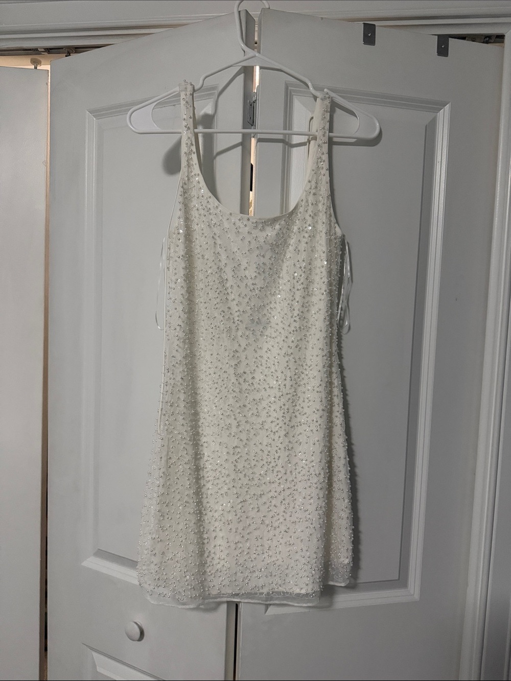 Abercrombie & Fitch White Beaded Mini Dress
